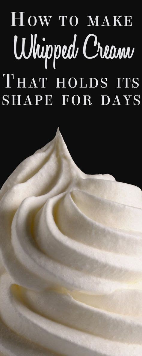 The butter fat content of whipping cream allows it it whip and is what gives it that great taste and texture. How To Make Stabilized Whipped Cream | Recipe | Recipes ...
