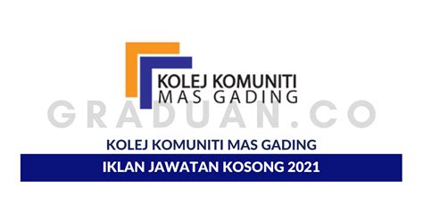 Senarai kolej komuniti dan kursus kolej komuniti 2020. Permohonan Jawatan Kosong Kolej Komuniti Mas Gading ...