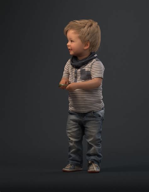 Parents can easily buy clothes for the whole year. 00022Pepijn006 Cute Toddler Boy 3D Model 3D Model MAX OBJ ...