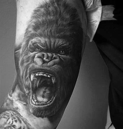 The gorilla is a huge weak link; 50 King Kong Tattoo Designs For Men - Furious Gorilla Ink ...