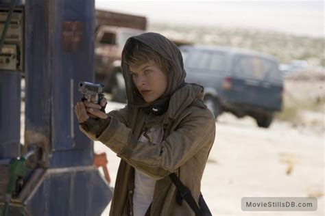 The movie, aesthetically, is just so beautiful and the fight scenes are so intense, jovovich says. Resident Evil: Extinction - Publicity still of Milla Jovovich