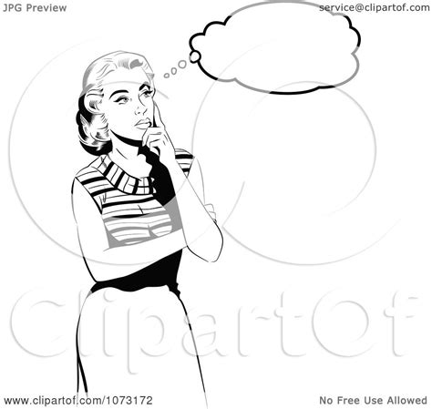 Find the perfect pop art man stock illustrations from getty images. Clipart Retro Pop Art Woman Thinking In Black And White ...