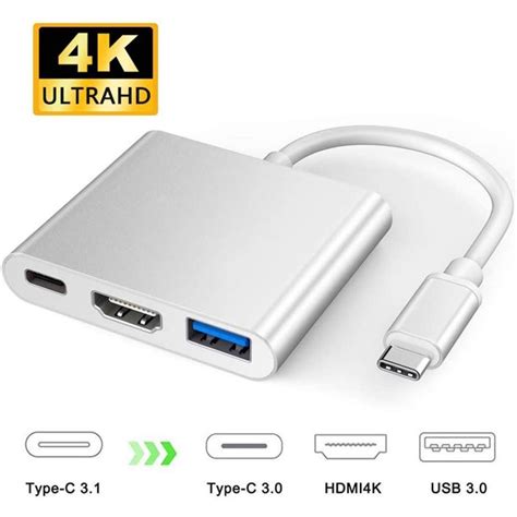 Usb c to hdmi hub equipped with usb3.0 x2, 4k@30 hdmi, sd/tf card adapter, and up to 100w/20v/5a type c pd charging port(data transfer not supported).ideal as a. USB C to HDMI Adapter, 4K USB Type-C (Thunderbolt 3 ...