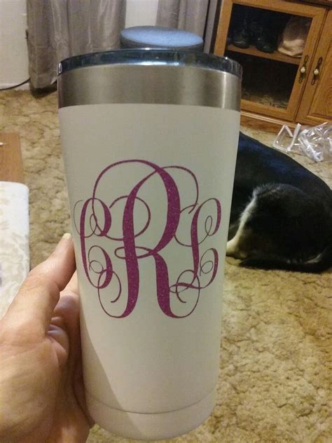 Maybe you would like to learn more about one of these? Hot pink glitter vinyl monogrammed tumbler (With images ...