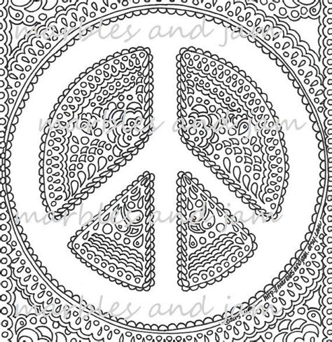 Feel free to print and color from the best 37+ peace and love coloring pages at getcolorings.com. Peace Sign printable adult coloring page by MarblesAndJam ...