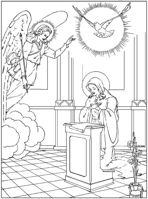 Use the an angel appears to mary #2 coloring page as a fun activity for your next children's sermon. Annunciation Coloring Pages — Family in Feast and Feria