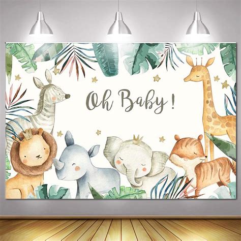 Maybe you would like to learn more about one of these? Baby Shower Backdrop Jungle Baby Shower Background 7x5ft ...