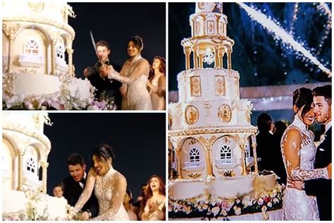 Priyanka chopra and nick jonas are officially married. 18 foot wedding cake for Priyanka Chopra Nick Jonas is ...