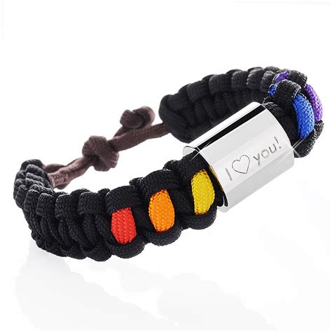 32 count, 4 wall, improver line dance musik: Graviertes Paracord Armband - Regenbogenfarben Unisex