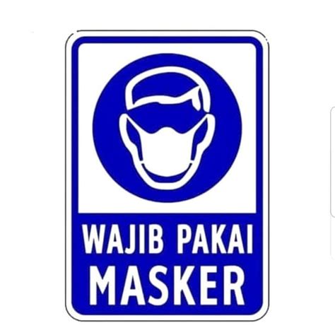 Masker vector free png stock. Jual STICKER SIGN NEW NORMAL WAJIB PAKAI MASKER PROTOKOL ...