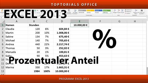 Berechnung und grafische darstellung mit microsoft excel. Prozentualen Anteil berechnen (Excel) - TOPTORIALS