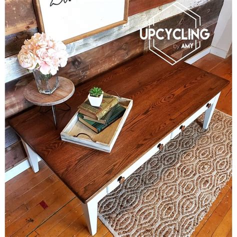 Linen wrapped at the boutique. Linen Coffee Table with Layered Gel Stain Top | General ...