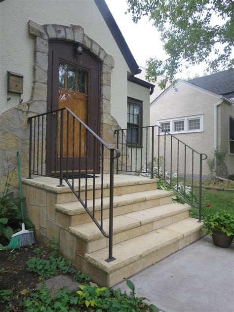 This order is for one side only, if you need. Exterior Step Railings - O'Brien Ornamental Iron