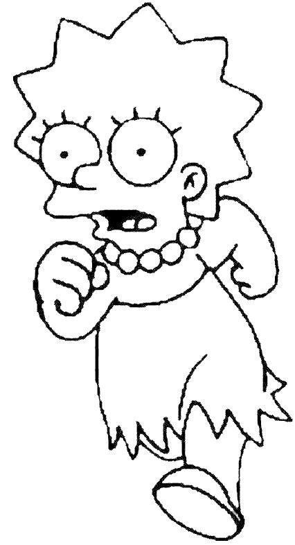 Simpson é um personagem de desenho animado criado por matt groening, é o patriarca da família simpsons, uma série de televisão da fox. Desenho de Lisa Simpson correndo para colorir