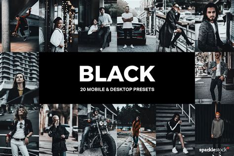 Compatible with both mac and pc. 20 Black Lightroom Presets and LUTs | Unique Photoshop Add ...