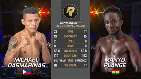 Other odds on which you can bet on the upcoming fight: ROSG5 : Michael Dasmarinas vs Manyo Plange - YouTube