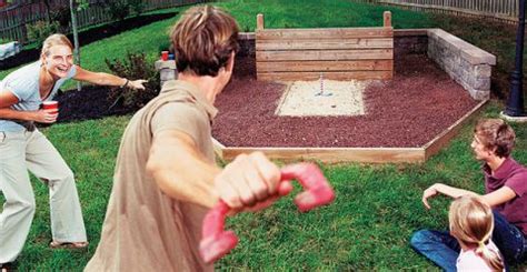 Making your own horseshoe pit is easier and quicker than you may think. How to Build a Horseshoe Pit, Bocce Ball and Volleyball Court