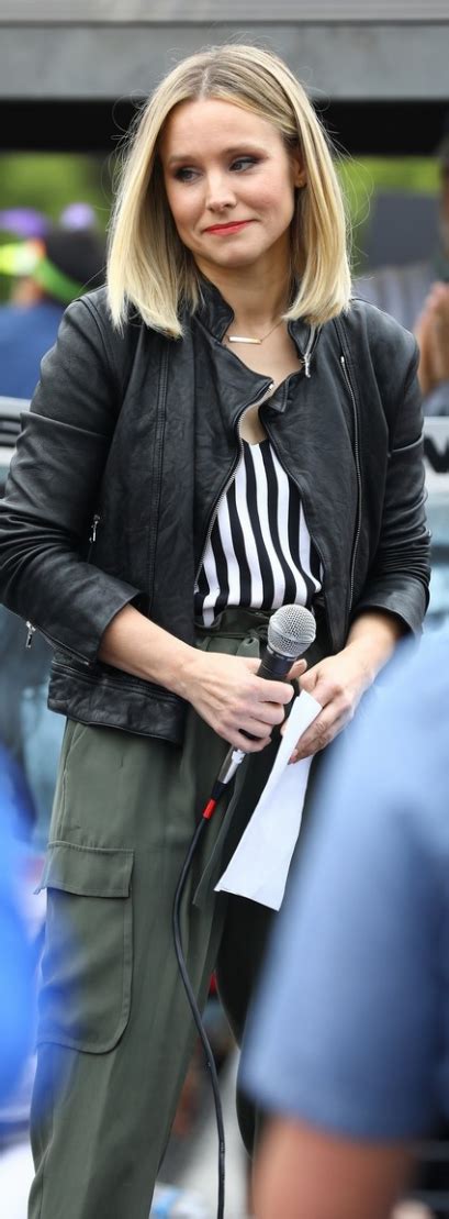 Find new arrivals alongside iconic pieces. Who made Kristen Bell's black leather jacket, white stripe ...