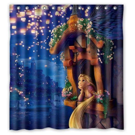 Should you let your shower curtain go inside your bathtub or not? Tangled lantern shower curtain | Inside the Magic | Disney ...