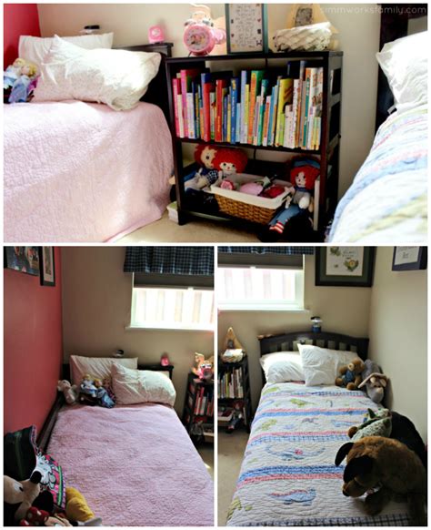 After my daughter outgrew her toddler bed we got the kids. Shared Bedroom Ideas for Brother and Sister - A Crafty ...