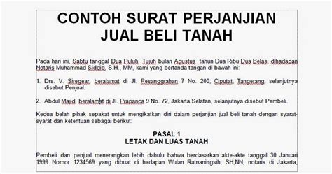 Bagaimana cara membuat contoh surat jual beli tanah? Contoh Surat Perjanjian Jual Beli Rumah Word