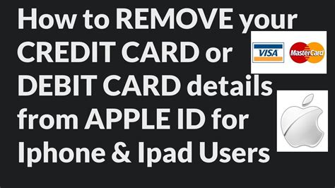 We did not find results for: How to REMOVE your CREDIT / DEBIT CARD details from APPLE ...