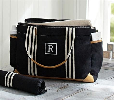 This chic diaper bag is stylish enough to take anywhere. Black Classic Mom Diaper Bag | Pottery Barn Kids | Boy ...