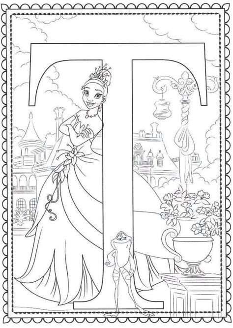 Print disney coloring pages for free and color online our disney coloring ! T for Tiana in 2020 | Disney coloring sheets, Disney ...