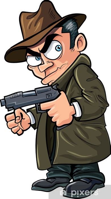 Find the best gangsta wallpaper hd on getwallpapers. Fotobehang Gangster cartoon met een pistool en hoed ...