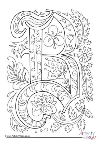 The first, pictured, has lots of detail. Illuminated Alphabet Colouring Pages