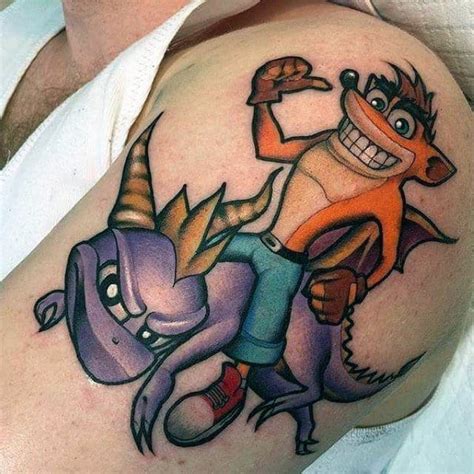 40 Crash Bandicoot Tattoo Designs For Men - Video Game Ideas