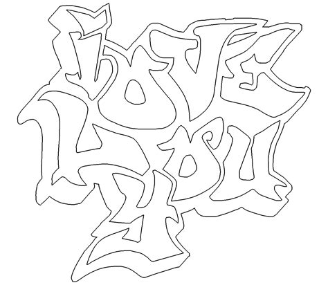 Welcome to our supersite for interactive & printable online coloring pages! I Love You Graffiti Coloring Pages - Coloring Home