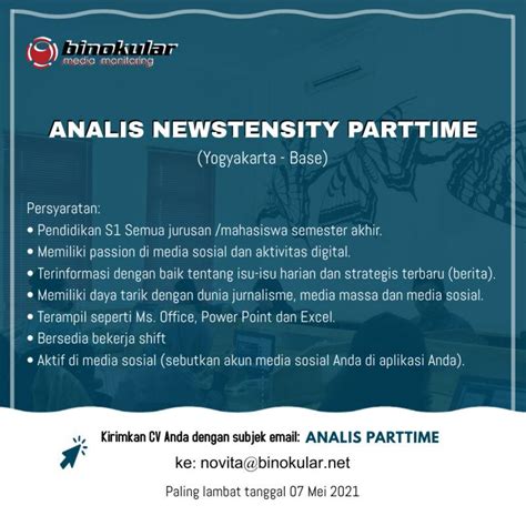 Check spelling or type a new query. Lowongan Kerja Analis Newstensity di PT. Binokular Media ...