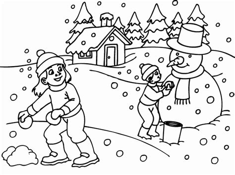 Winter Scene 2 Coloring Page - Free Printable Coloring Pages for Kids