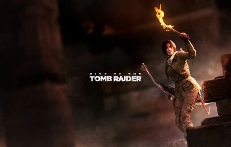 Wallpaper bow, torch, Tomb Raider, cave, Lara Croft, Rise of the Tomb ...