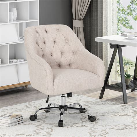Shop now for our low price guarantee and expert service. Uriel Tufted Home Office Chair with Swivel Base, Beige and ...