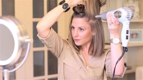 Begin drying the underneath layers with a brush, using high heat. Blow-Dry Short Hair Straight (with Volume!) - YouTube