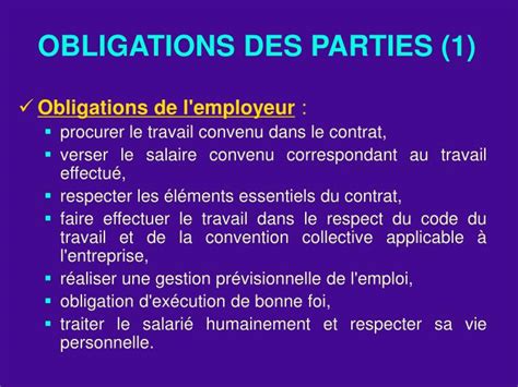 PPT - LES CONTRATS DE TRAVAIL PowerPoint Presentation - ID:910825