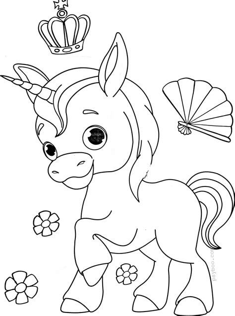 Online coloring page of a fairy riding a unicorn. Fairy Little Unicorn Coloring Page for Girls ⋆ Free ...