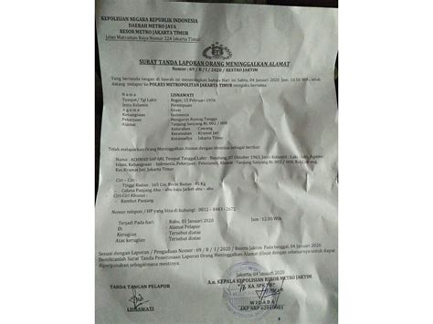 Sedangkan orang terdekat yang juga bisamembuat surat pernyataan kehilangan ialah kepala desa ataupun rt anda, tergantung dengan barang atau dokumen apa yang hilang. Surat Laporan Orang Hilang - Aku Ddn Aku Ddn - trivitahomebiz