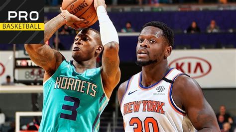 Hornets set up martin for the transition slam. New York Knicks vs Charlotte Hornets | Jan. 28, 2019 ...