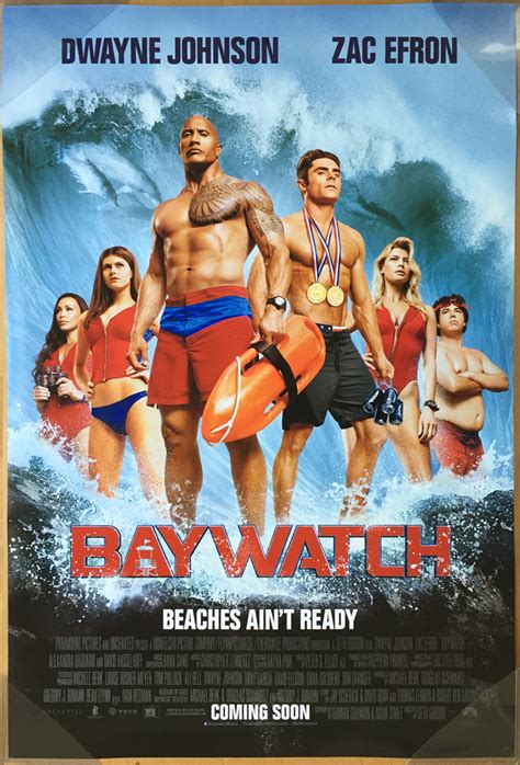 Baywatch film failure stopped a tv reboot? BAYWATCH MOVIE POSTER 2 Sided ORIGINAL INTL Ver B 27x40 ...