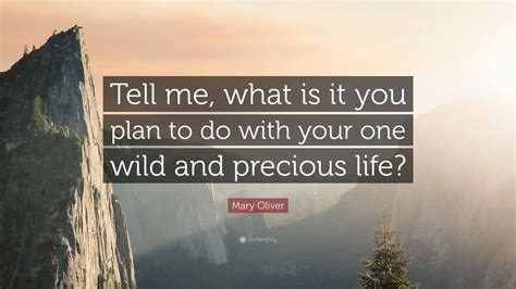 She was the america's most famous poet. Mary Oliver Quote: "Tell me, what is it you plan to do ...