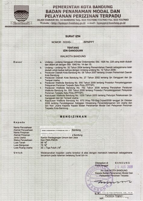 Surat izin gangguan dan biasa juga disebut ho (hinder ordonnantie) adalah surat izin yang berisi keterangan kegiatan usaha seseorang atau badan usaha/perusahaan yang menyatakan tidak adanya keberatan dan gangguan terhadap ketentraman dan ketertiban umum atas lokasi usaha yang dijalankan oleh suatu kegiatan usaha di suatu tempat. Contoh Surat Izin Gangguan Ho