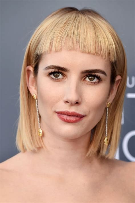 Blondie bangs black for hubby. Emma Roberts Debuts Controversial Bangs at Critics' Choice