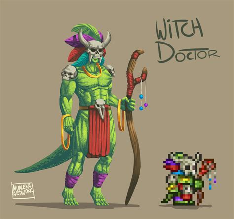 5 works in witch doctor (terraria). Witch Doctor Digital Painting : Terraria