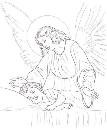 Some of the coloring page names are holy archangels clipart to color 20 cliparts images on clipground 2021, well you will finish this step as well as this angel by drawing the other two layers of feathers, 20 angel coloring for adults, angel warrior for the lord color the bible, guardian angel coloring at colorings to and. Guardian Angel Over Sleeping Child | Angel coloring pages ...