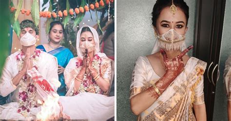 Assamese wedding card sample leads to: This Assamese Bride Matched A Silk Handloom Mask On Her Wedding