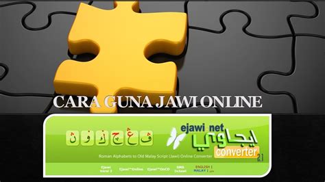 Translate from jawi script to roman alphabet and roman alphabet to jawi script. CARA NAK TUKAR RUMI KE JAWI ONLINE GUNA E-JAWI di http ...