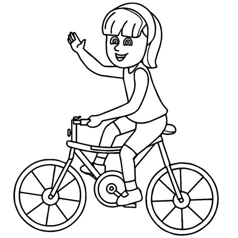 Bekijk meer ideeën over fiets tekening, fiets, fietsen. Leuk voor kids - zwaaiend meisje op de fiets | Fietsen ...